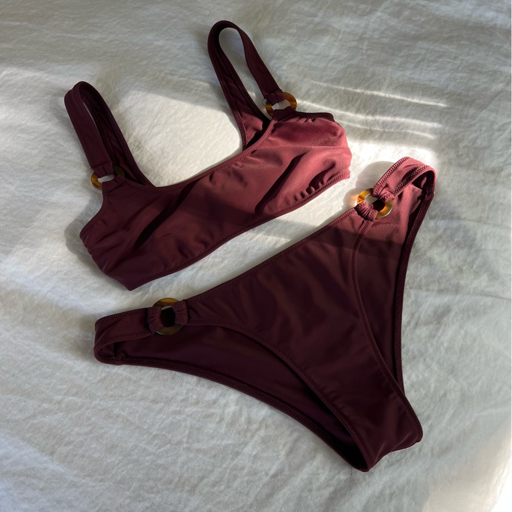 Abercrombie & Fitch 2 Piece Maroon Swim Suit